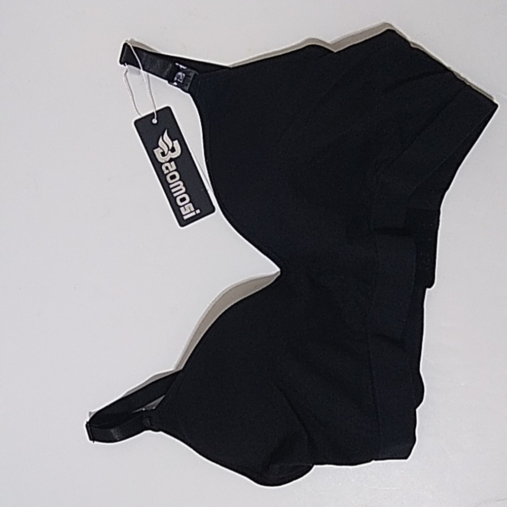 Baomosi Women's Black Nursing Bra